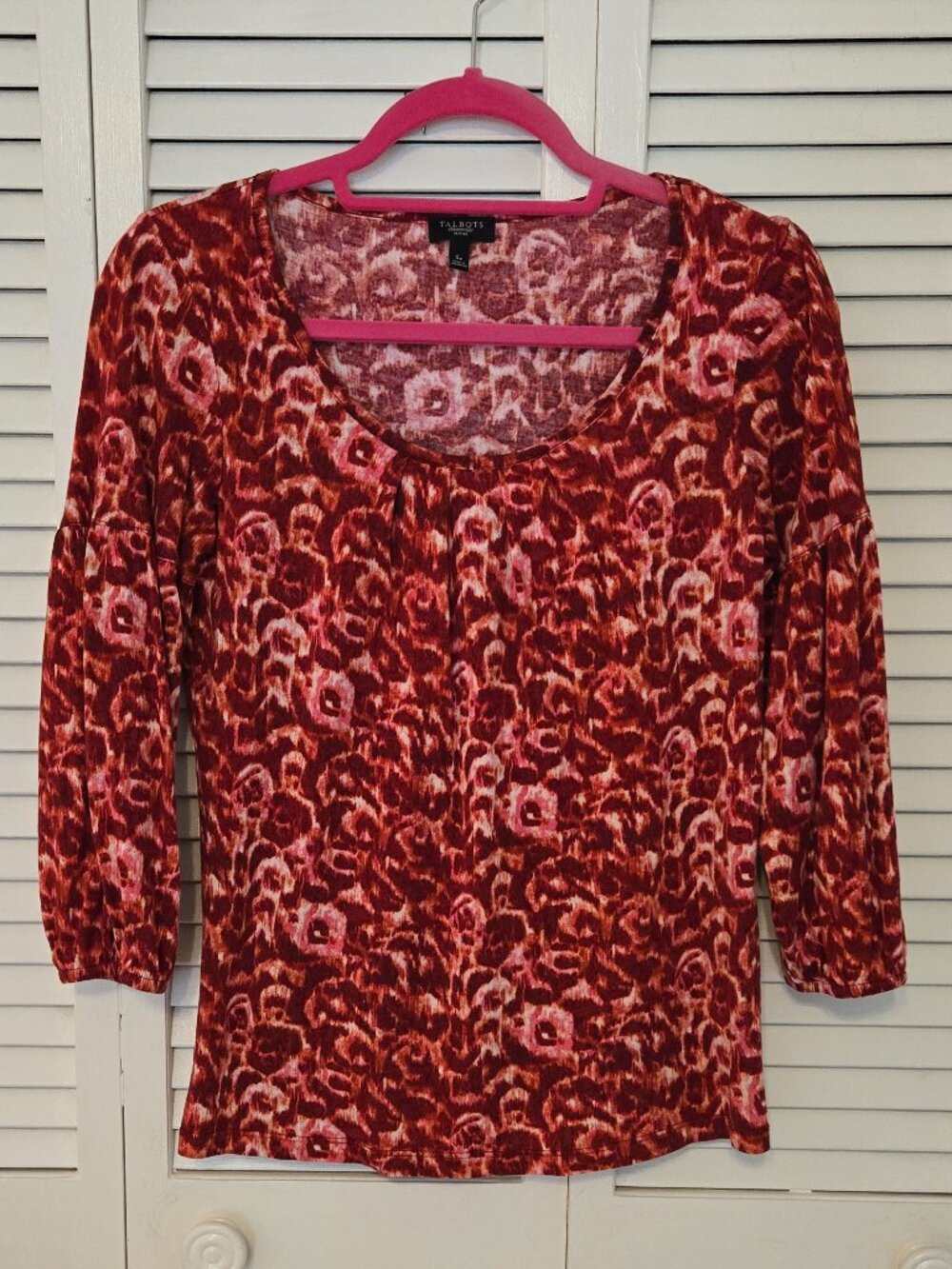 Talbots 3/4 Sleeve Scooped Neck Tunic - Size Petite S